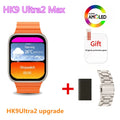 smartwatch HK9 Ultra 2 Max com tela de alta definição, exibindo notificações e interações inteligentes. Este smartwatch moderno oferece acesso fácil a chamadas, mensagens e monitoramento de saúde avançado, incluindo frequência cardíaca e atividade física. A integração com ChatGPT 2024 permite interações por voz e respostas instantâneas. Ideal para quem busca tecnologia wearable de ponta.