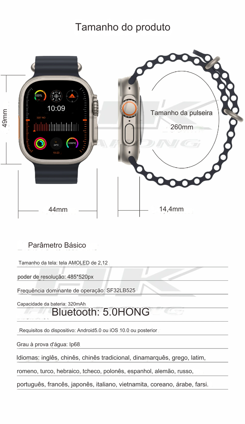 Smartwatch HK9 Ultra 2 Max com ChatGPT 2024