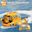 Barco Bote com Controle Remoto 2.4GHz  Motorboat Waterproof Spray Swimming