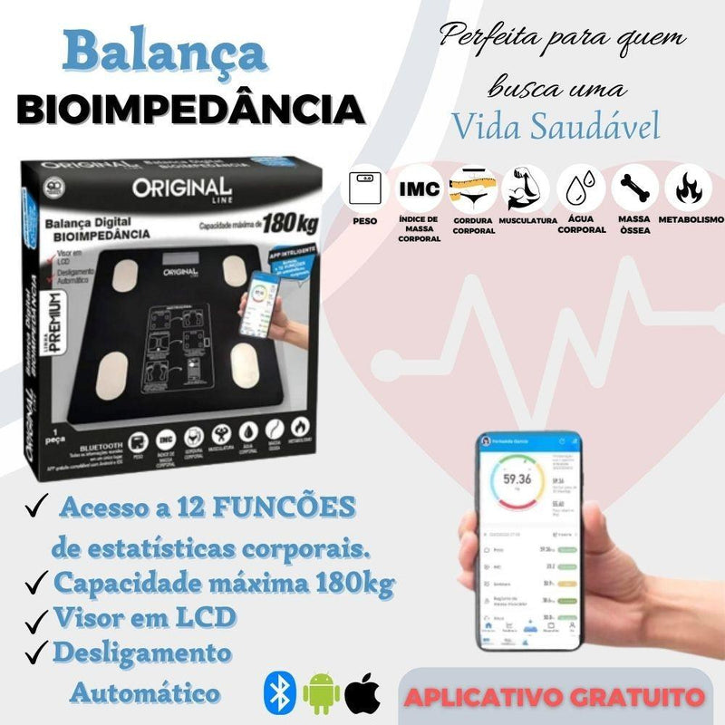 Balança Corporal Bioimpedância Profissional Bluetooth Digital - ATMOSPHERE SHOP