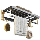 Rack de banho preto e dourado | Suporte de banheiro | ATMOSPHERE SHOP